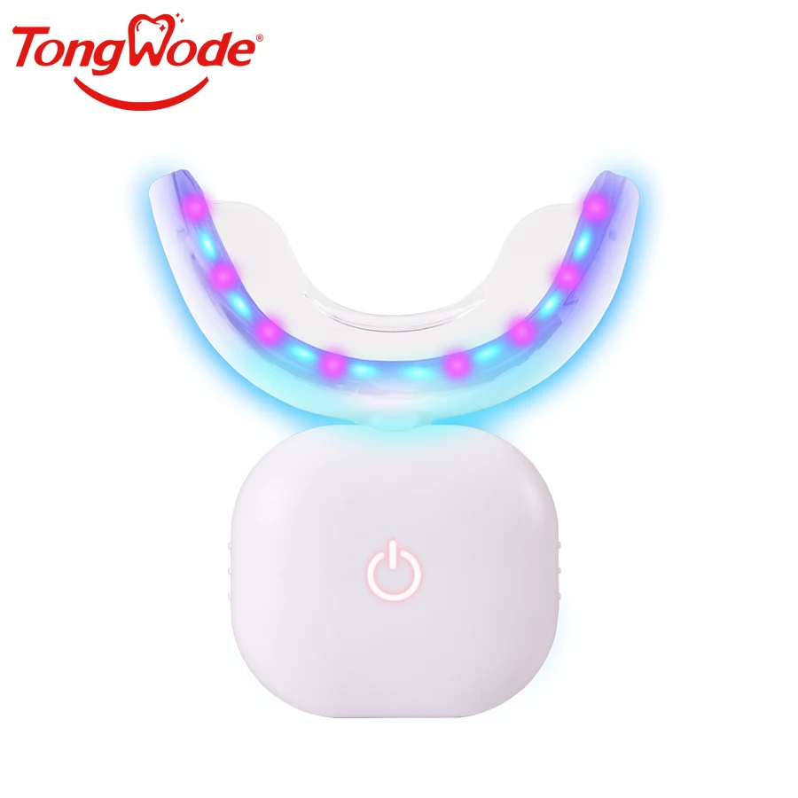 Mini Teeth Whitening LED Light Wireless 15 Mins Effective Bleaching Teeth Whitening Light 32 LED Tooth Whitening Blue Red Light