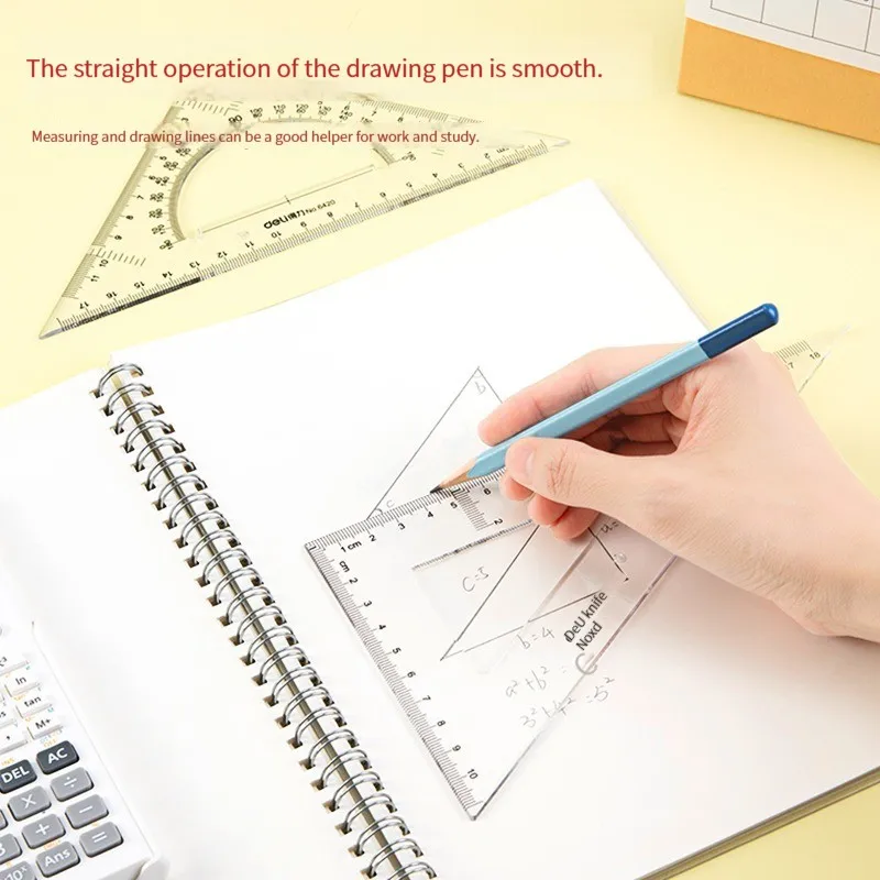 Deli 6415 Triangular Ruler Student Drawing Drawing Drawing Sketch Triangular Board Set Construction Ruler Measuring Ruler