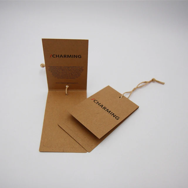 Recycled Kraft Paper Cardboard Hang Tag String Garment Tag
