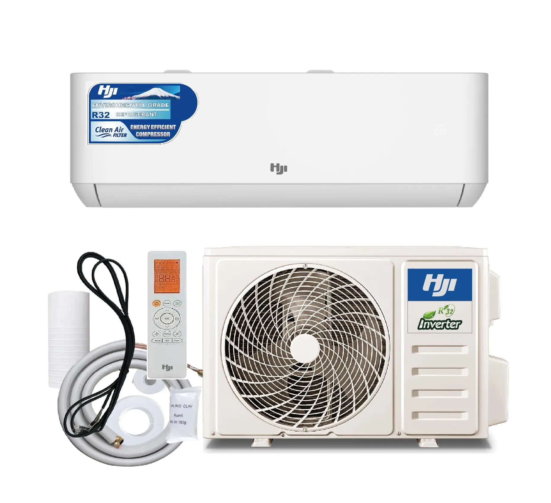 HJI 220 В 50 Гц 60 инвертор DC AC R410a R32 Индивидуальный бренд от завода Midea 1 5 тонны 1200 btu кондиционер охлаждения сплит