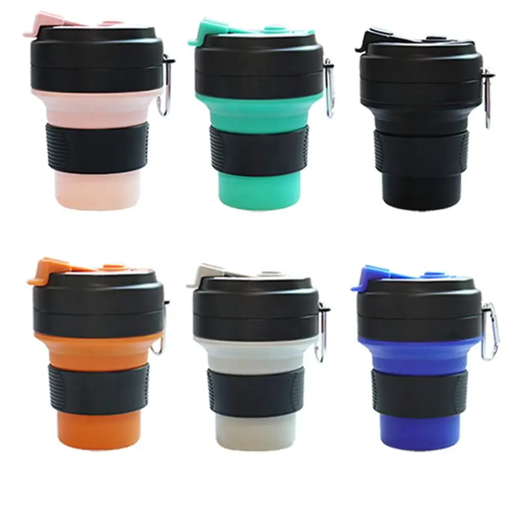 
Silicon Folding Water Drinking Cup Eco Friendly Travel Silicone Collapsible Coffee Cup Foldable 