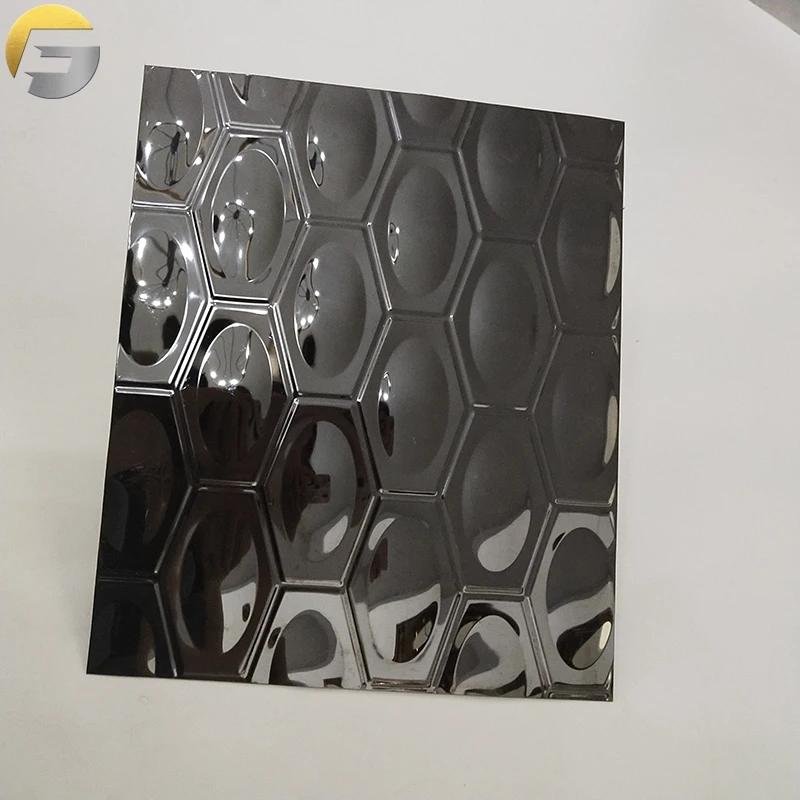 ZB205 Decorative Pvd Coating Black Titanium Color 304 Embossed Stainless Steel Sheet
