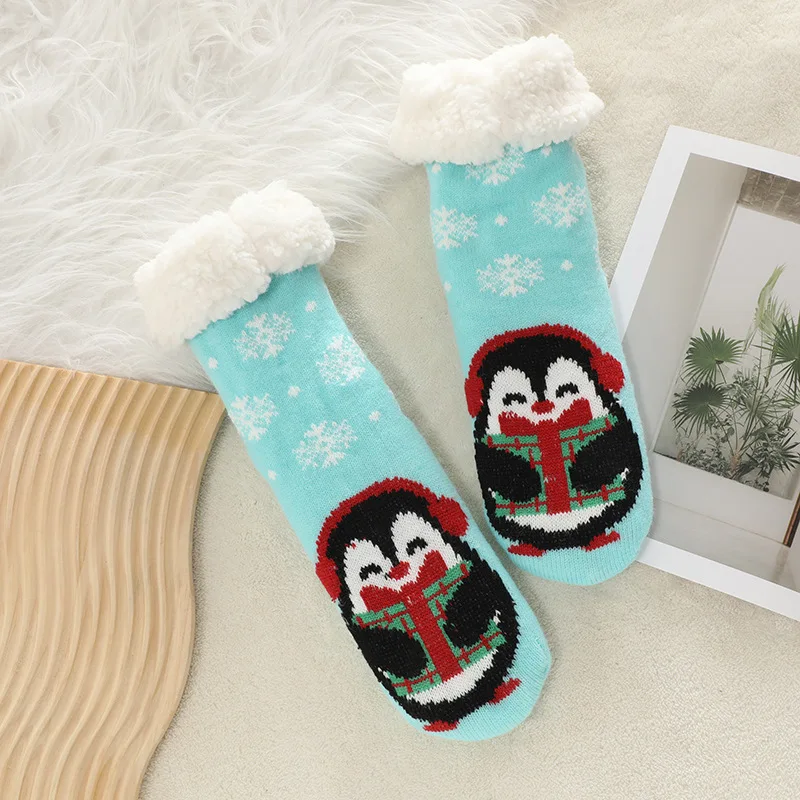 L&J Shoe Mid-tube Cute Christmas Socks Women Lamb Wool Socks Thick Warm Ski Girls Socks blanket Sox