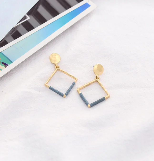 Retro Thick Heavy Block Earring Titanium Steel Geometric Earrings for Women 2021 hypoallergenic earrings minimalist