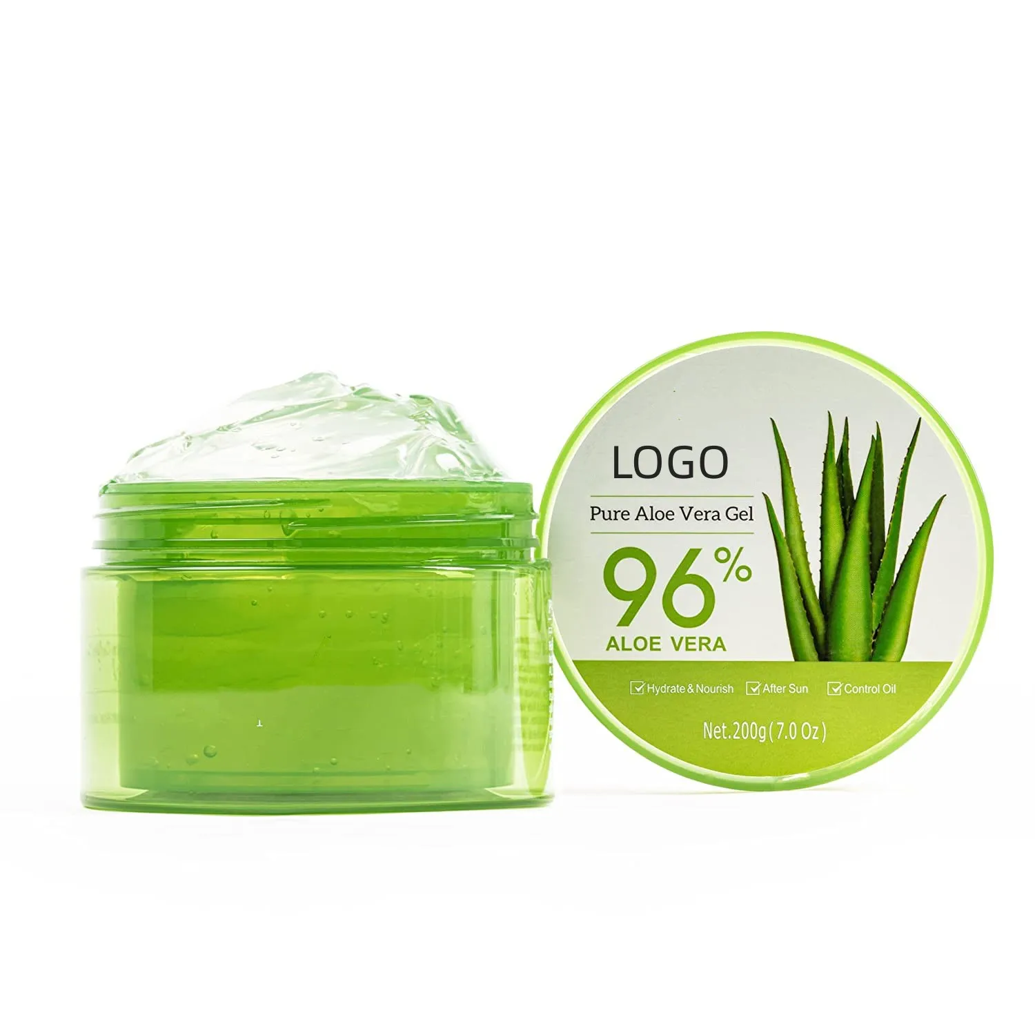 Private Label Dry Skin Hydrating 96% Pure Aloe Vera Soothing Gel for Skin