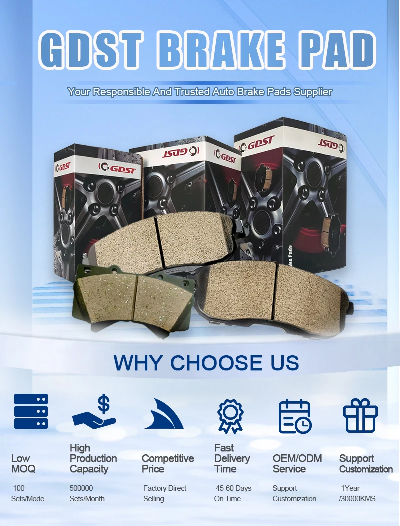 GDST high quality factory price front Ceramic Disc Brake Pads one year warranty D1035 for Chevrolet