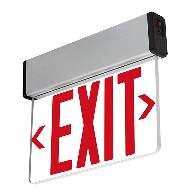 Red &Green Letters Rechargeable Fire Emergency Exit Acrylic Sign  LED Emergency Running Man Exit sign With Battery Backup
