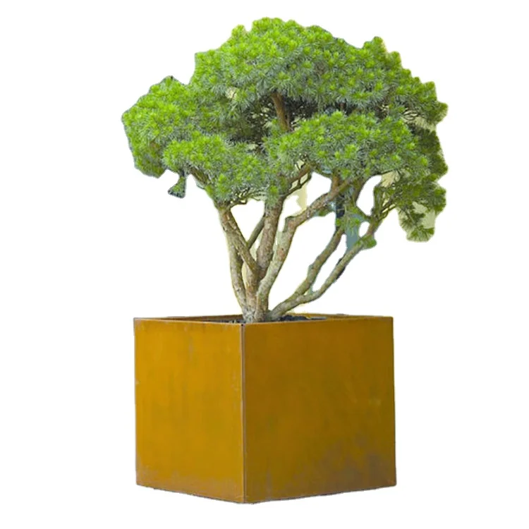 Outdoor Corten Steel Rusty Square Metal Plants Flower Box Planter