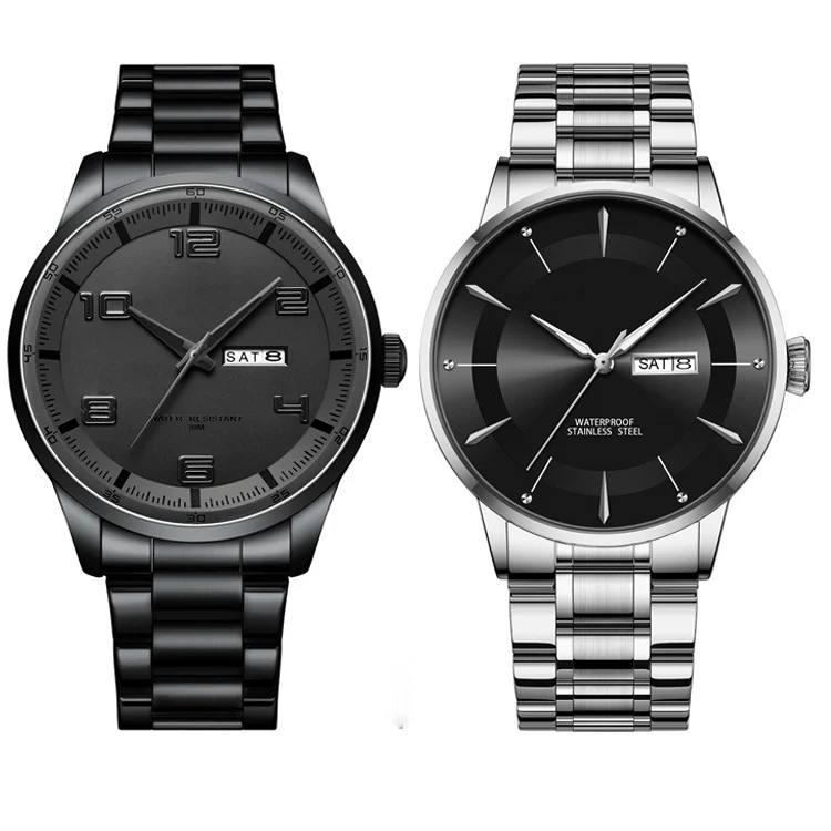 Custom Japan Quartz Date Day Movement Steel Luminous Bulk Wholesale Watches Reloj Al Mayor