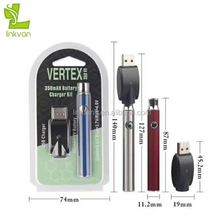 
hot sell 15S preheating 350mah cbd oil dry herb vape pen vaporizer cartridge battery 510 thread Vertex batteries battery 