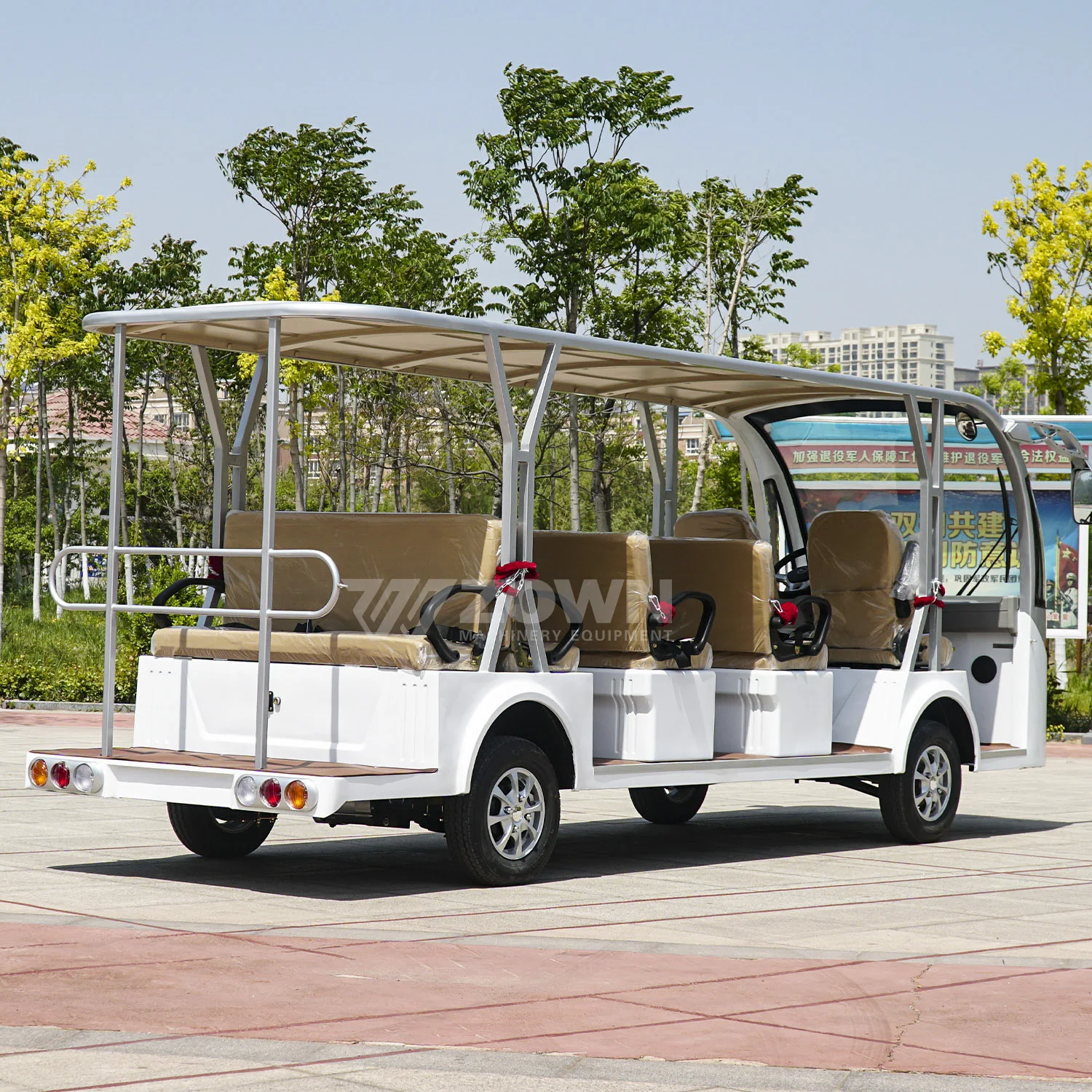 Battery Operated Golf Cart Tourist Sighting Shuttle Bus Electric Vehicle Pure Electric Cart 20 Seats Sightseeing Bus