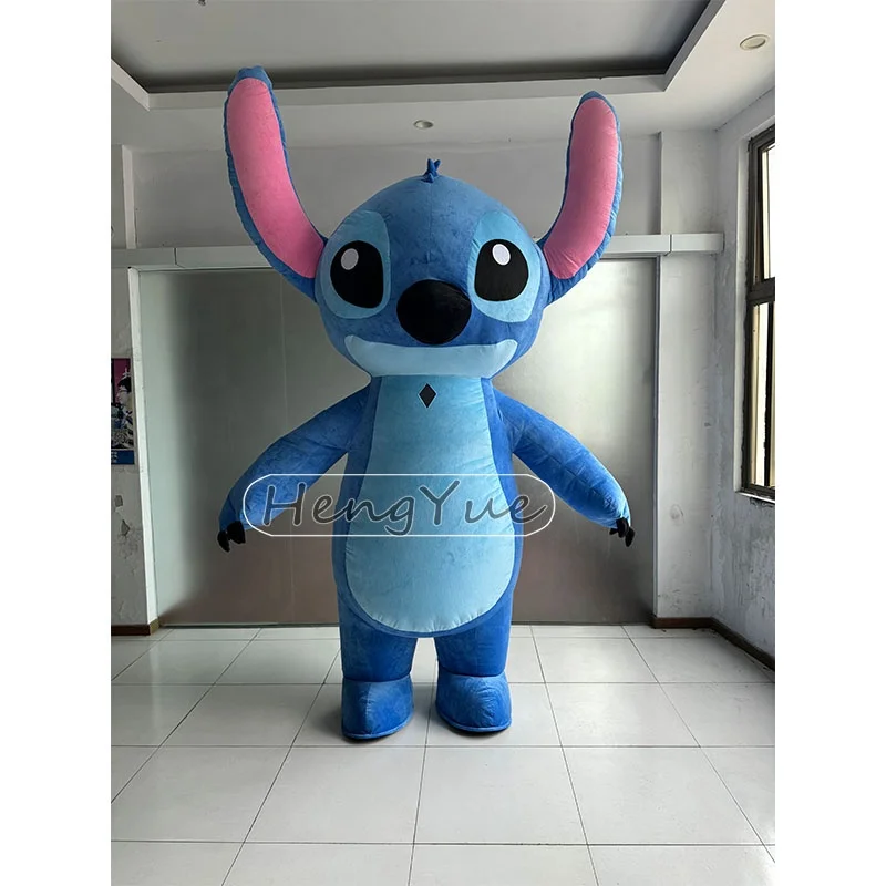 Hengyue Cartoon Character Inflatable Stitch Mascot Costumes for Adults Shopping Mall Party Decor Giant Walking Animal Costumes