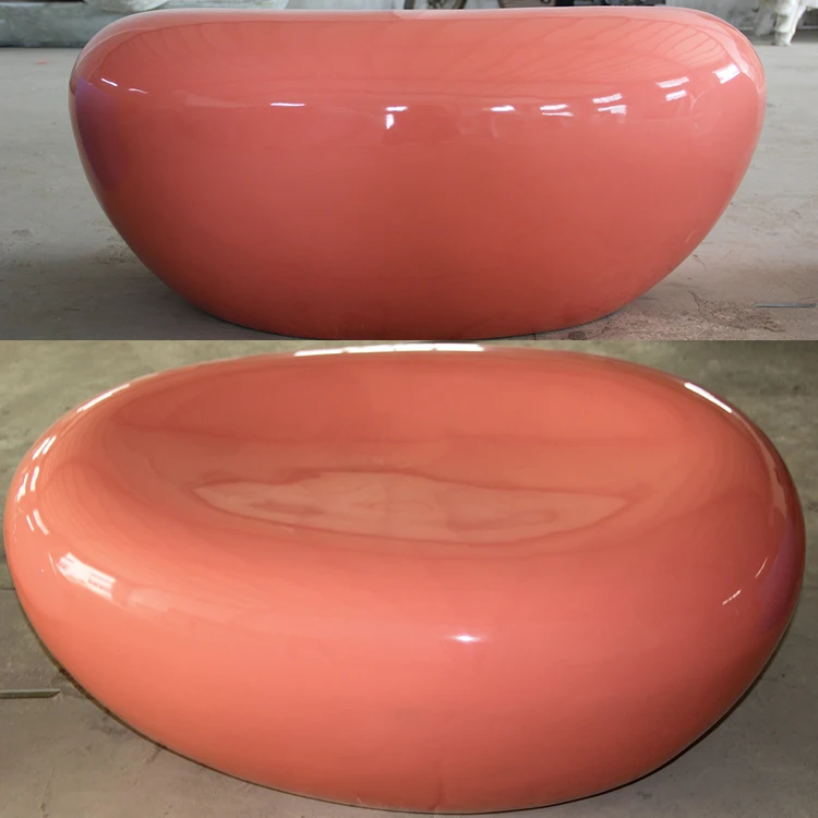 Y193 Fiberglass Concave stone chair garden stone tables and chairs or bench