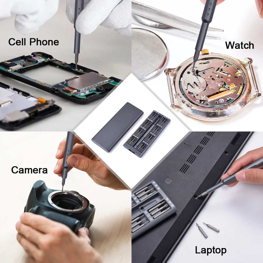 Portable DIY Aluminum Case 48 Bits Cellphone Camera Laptop Multi Magnetic Precision Screwdriver Set