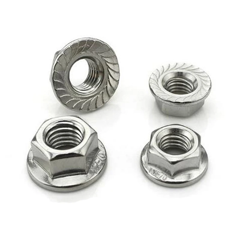 High Performance Stainless steel hex flange nut M3 M4 M5 M6 DIN6923 hexagon flange nut