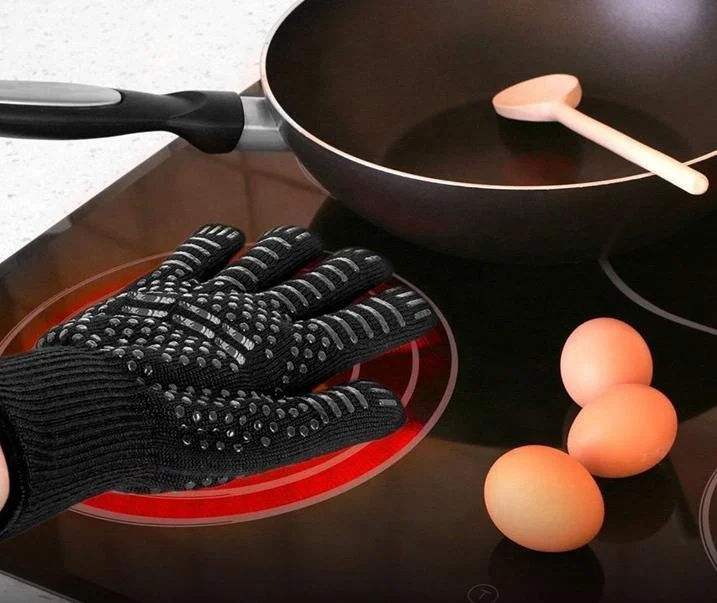  Экстремальная безопасность пищевых продуктов черный Арамид силикон термостойкая Сварка гриль Кухня Духовка Приготовление барбекю выпечка резка