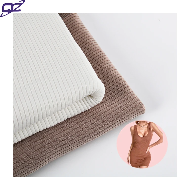 2023 Popular Customized Plain Dye Skin-Friendly High Stretch Anti Pill Organic Cotton Rib Knit Fabric For Sweater