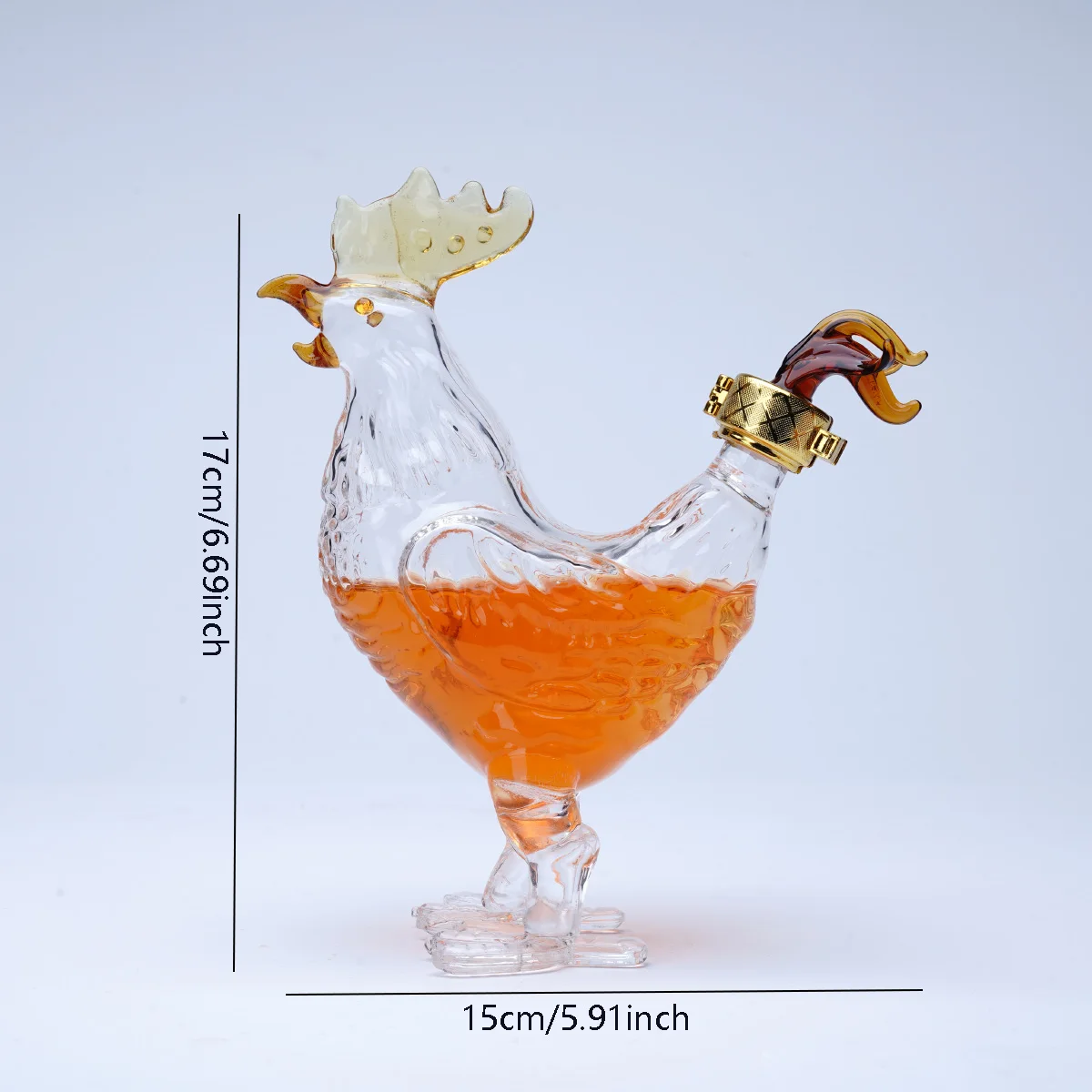 Handmade Creative Chicken Shape Glass Whiskey Wine Vodka Decanter Bottle