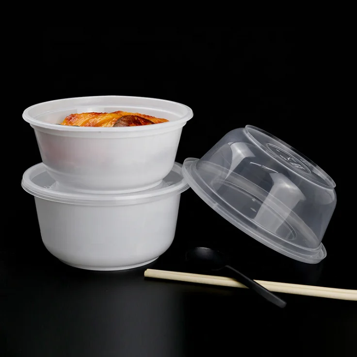 Custom PP plastic microwavable lunch box round and square disposable takeaway packaging meal box food containers