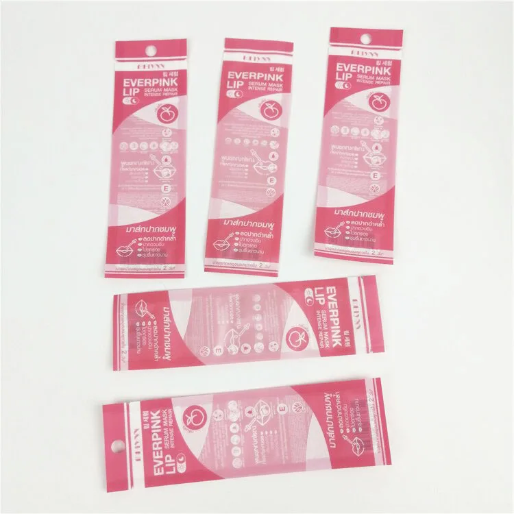 Custom Printed Design Plastic Bags Lip Stick Sleep Patch Bag Transparent Clear Window Heat Seal Bags