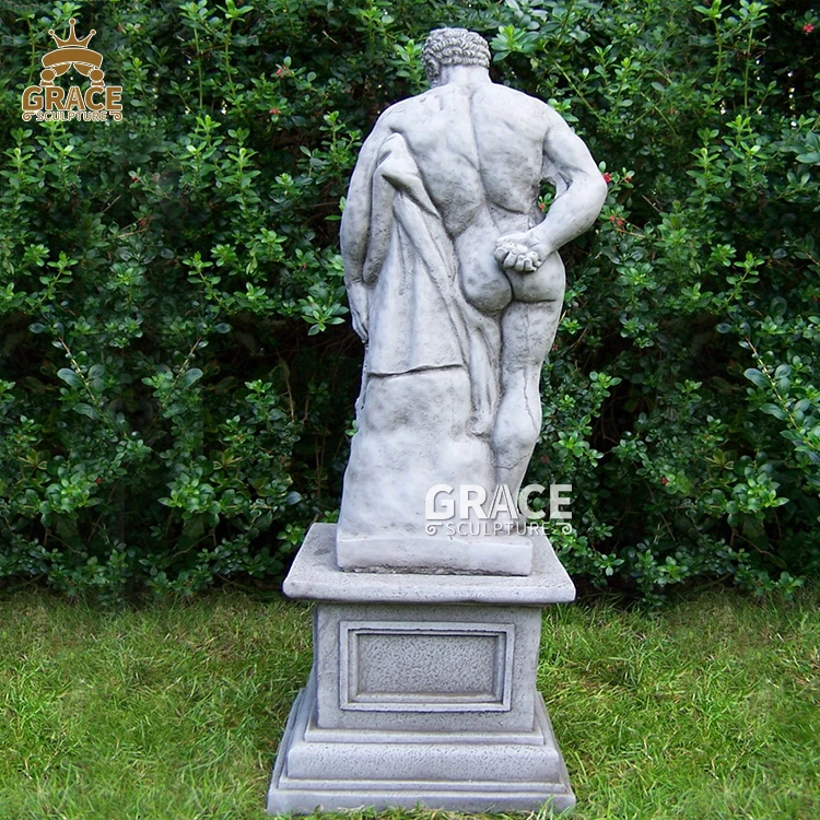 Европейский классический стиль Стекловолоконная скульптура в натуральную величину Смола обнаженный человек Статуя