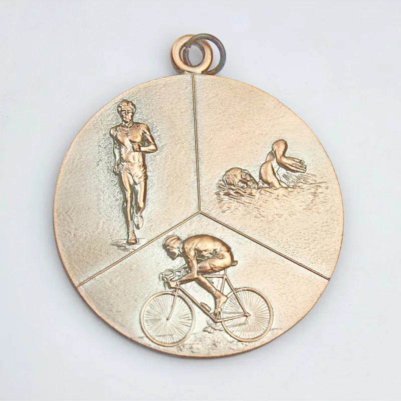 Design Free 3D Metal Sports Medal Custom Duathlon Triathlon Finisher Bronze Award Medal and Trophies