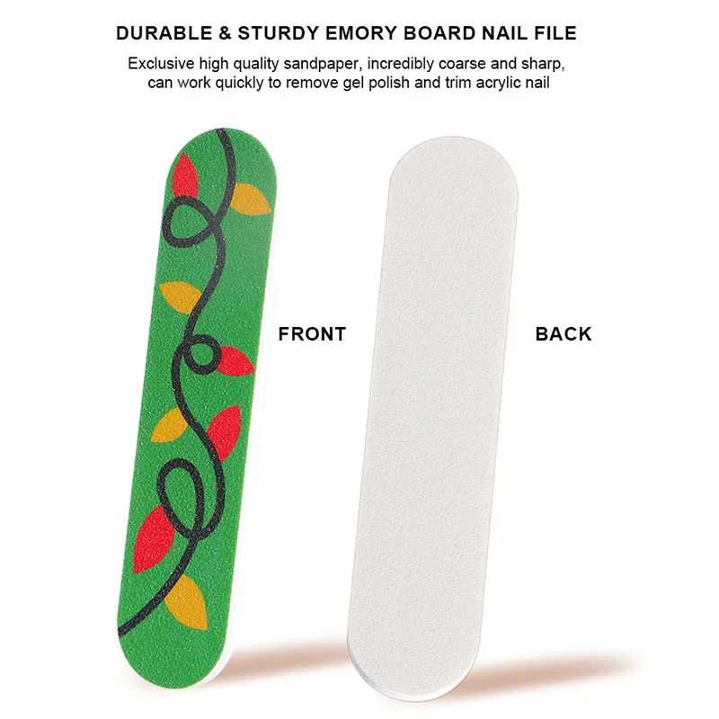9cm 150 180 grit red & white christmas pattern washable emery boards mini EVA manicure tool nail files