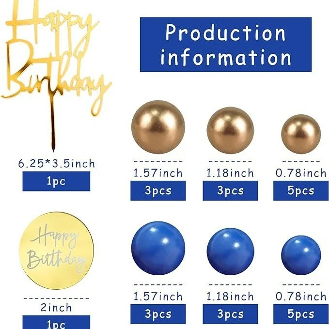 disco mirror ball  Cake Decorations Black Gold & Blue cake decorating supplies for Kids & Adults Christmas Baby Occasions