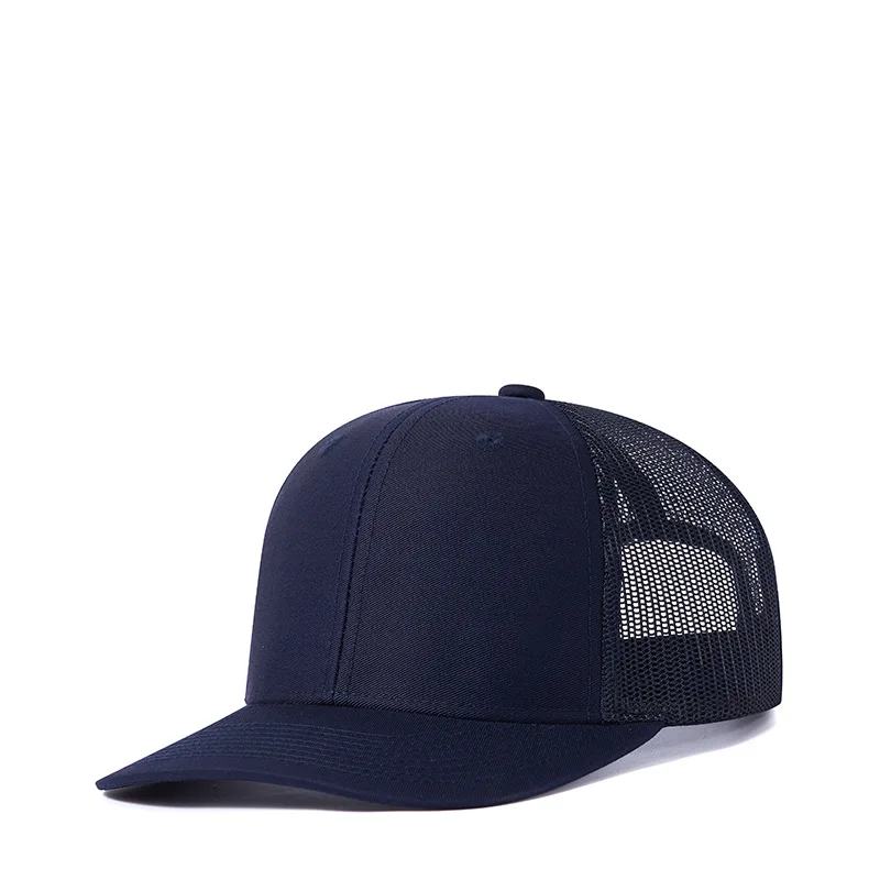 New Style solid color Fashion Breathable 5 Panel Mesh Custom Gorra Performance Sport Waterproof Rubber Logo Tucker Hats