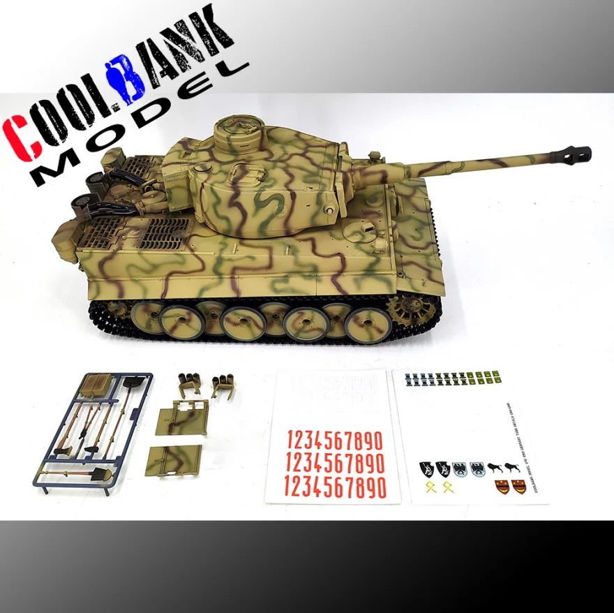Henglong Upgrade 3818-1 RC Tank 1/16 Tiger I Metal Caterpillar & Gear Inducer HL Infrared 2.4G Flashlight & Sound Simulator Toys