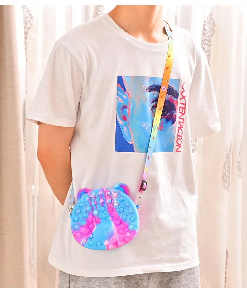 Лидер продаж Amazon силиконовые сумки через плечо Пузырьковые игрушки Micky дизайнерский подарок для девочек популярные детские кошельки
