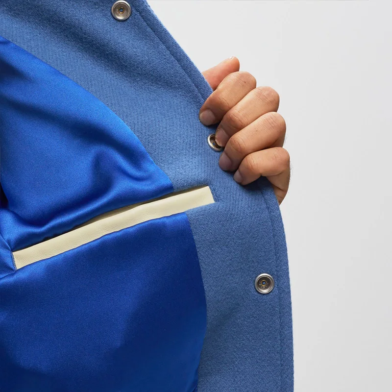 YUJIA LOW MOQ Custom Cotton Button Up Mens Sherpa Jackets For Winter Mens Plus Size Custom Baseball Varsity Jackets Men