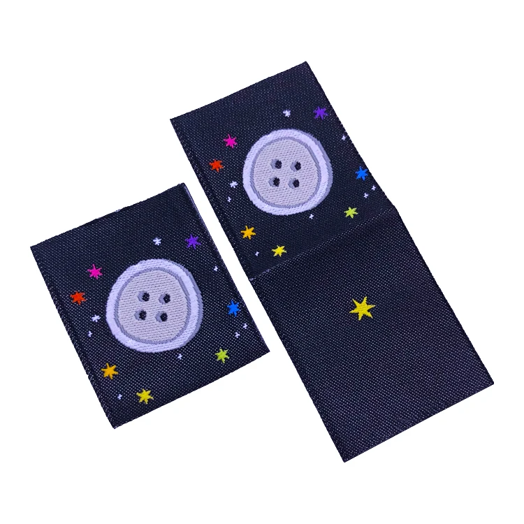 Custom Cheap Center Fold Woven Neck Label Colorful Logo Woven Labels For Clothing