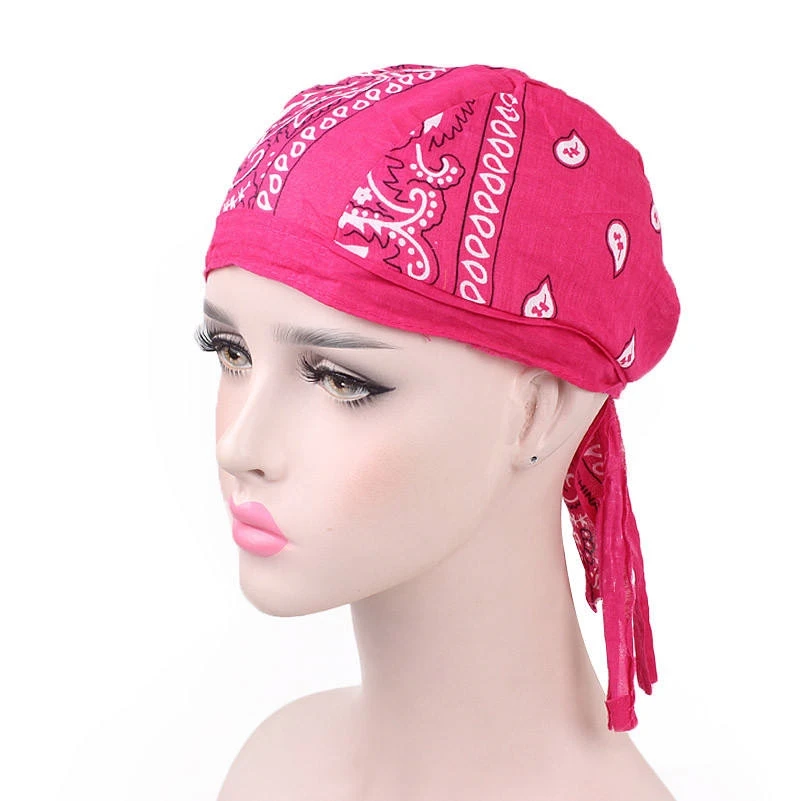 YOMO Wholesale Unisex Cotton Skull Caps Paisley Bandanna Do Rag Biker Cycling Durag Men HE-5154