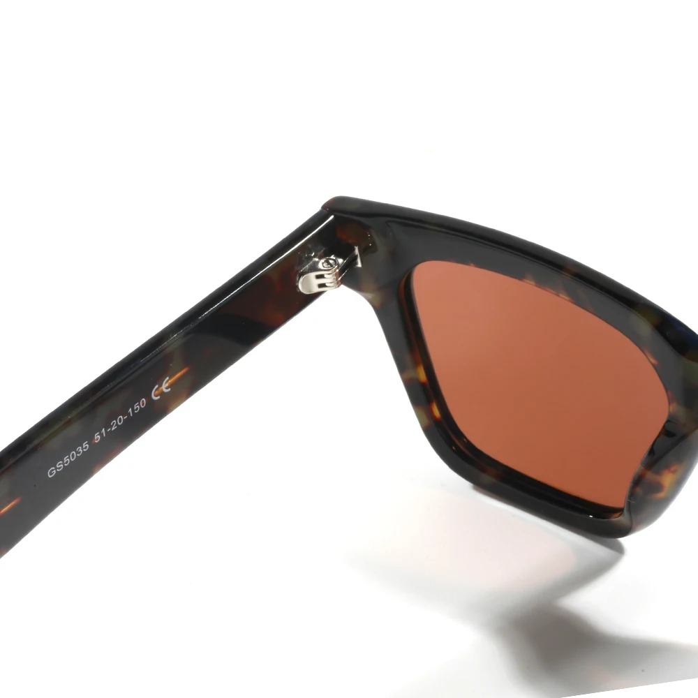 GS5035  low moq square Lunette De Soleil sunglasses high quality  retro  vintage style polarized acetate sunglasses sun glasses