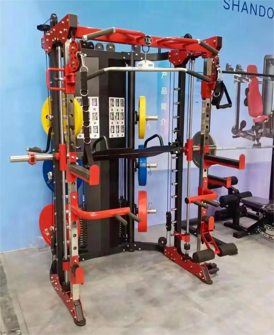 Multi-Functional Power Squat Rack and Smith Machine Home Gym Equipment for Workout Training Shoulder Chest Leg Press Fitness