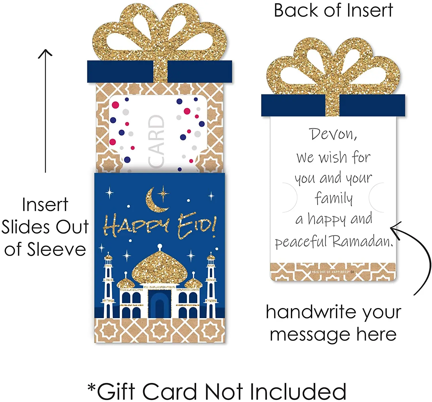 Set of 8 Eid Mubarak Party Money and Gift Card Sleeves  Nifty Gifty Card Holders