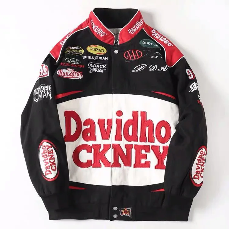 Wholesale Custom Logo Embroidered For Bandan Casual Fashion Bike Race Coats Male Bandana Racing Men Baseball Jackets