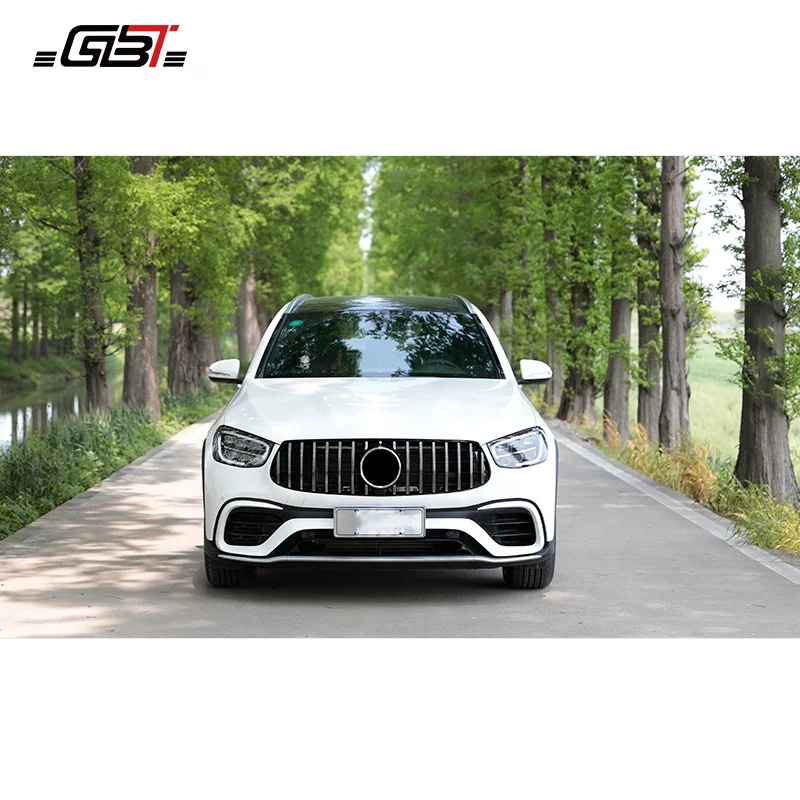 GBT New Facelift PP Car Front Bumper Support Air-Inlet Grille Fenders Exhaust Pipe Body kit For 2020-ON Mercedes-benz GLC W253