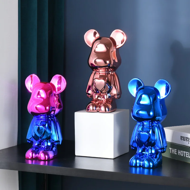 Amazon Hot Selling Creative Violent Bear Model Ornament Home Living Room Cabinet Window Desktop Ornament Resin Crafts