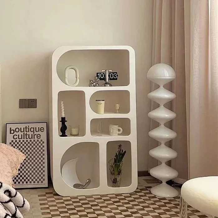 2023  nordic style cave shape muti-functional tv stand modern nordic  white cabinet storage