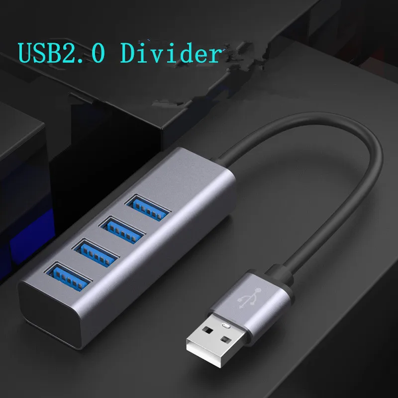 Hot Sell High Speed Universal USB Hub 4 Ports USB2.0 Hub with Cable Mini Hub Socket Pattern Splitter Cable Adapter for Laptop PC