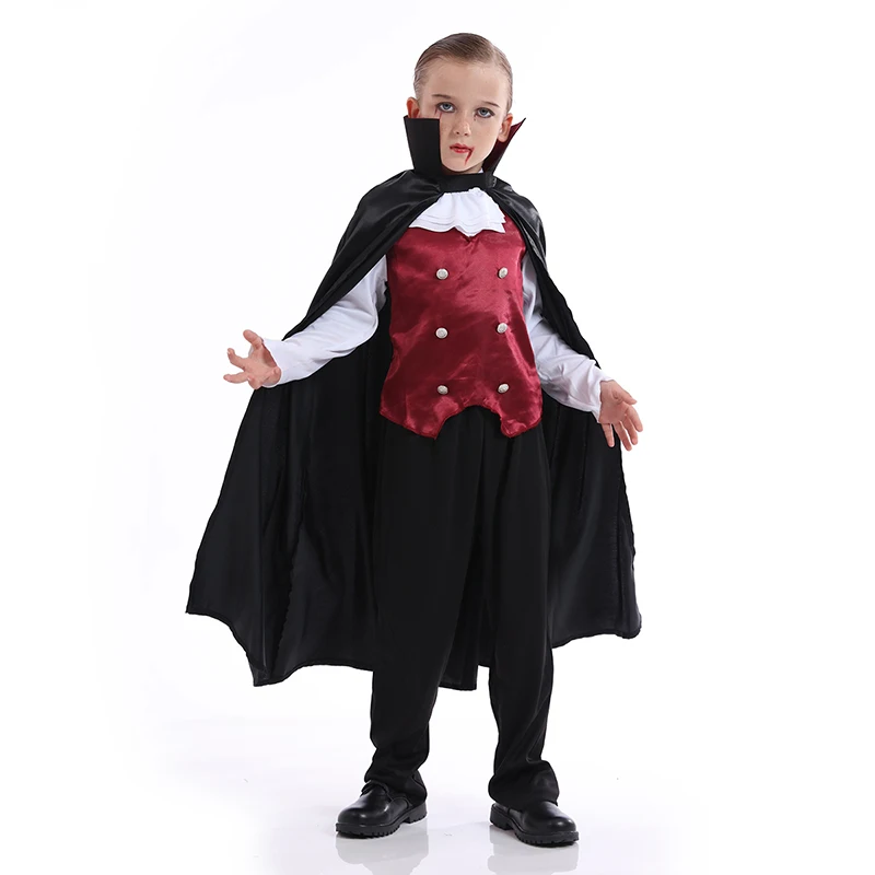 Factory price cosplay costume for boys kids vampire halloween dracula costume