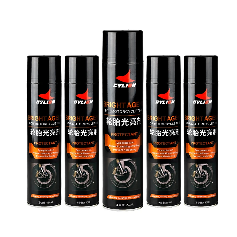 Cylion High Quality 650ml Tire Brightening Polish Deep Cleaning Foam Motorcycle Tire Brightener