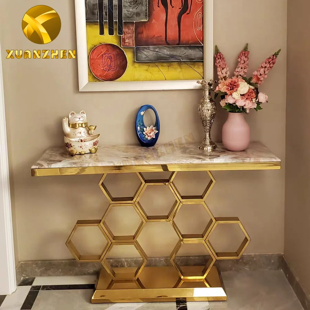 Home furniture living room sets  luxury hallway table modern ps4 console table with mirror for sale CT040