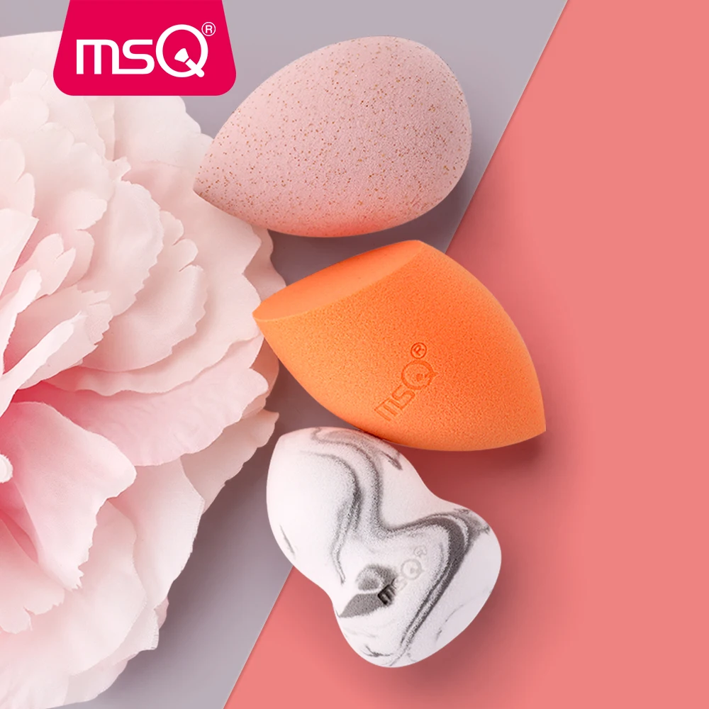 MSQ Latex Free Soft Pink Nude Color Multi Shape Soft Glitter Custom Magic Makeup Blender Sponge