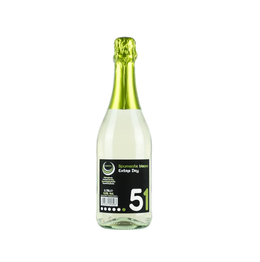 High Quality Sparkling White Wine Extra dry 100% Italian Raw Materials Bianco 51 Spumante Perfect for Aperitif