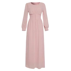 2021 Latest new chiffon abaya pleated abaya muslim dress kaftan dubai turkish dresses islamic clothing