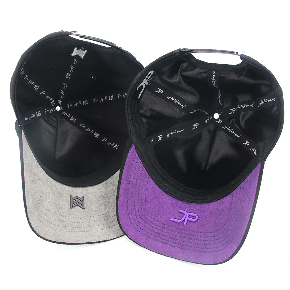 Wholesale 5 panel Structured Suede Baseball Cap Unisex 3D Embroidery Sports Cap Fishing Casual Use Customizable Suede Cap