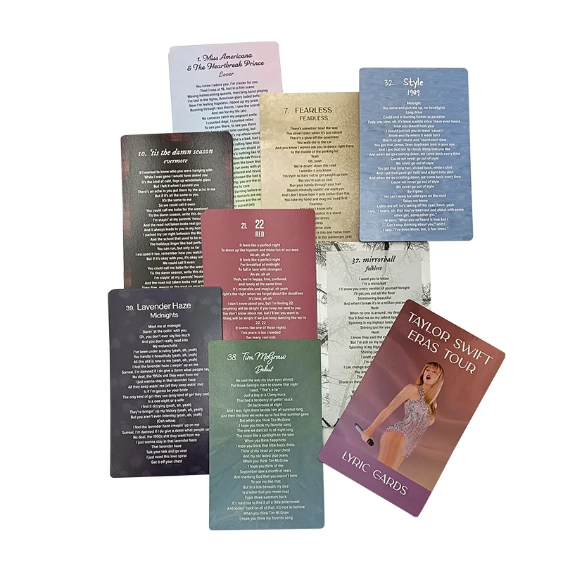 Free Sample Custom Printing Adult Party Entertaining Interactive Music Lyrics Card Game Personalized Design Logo Playing Cards